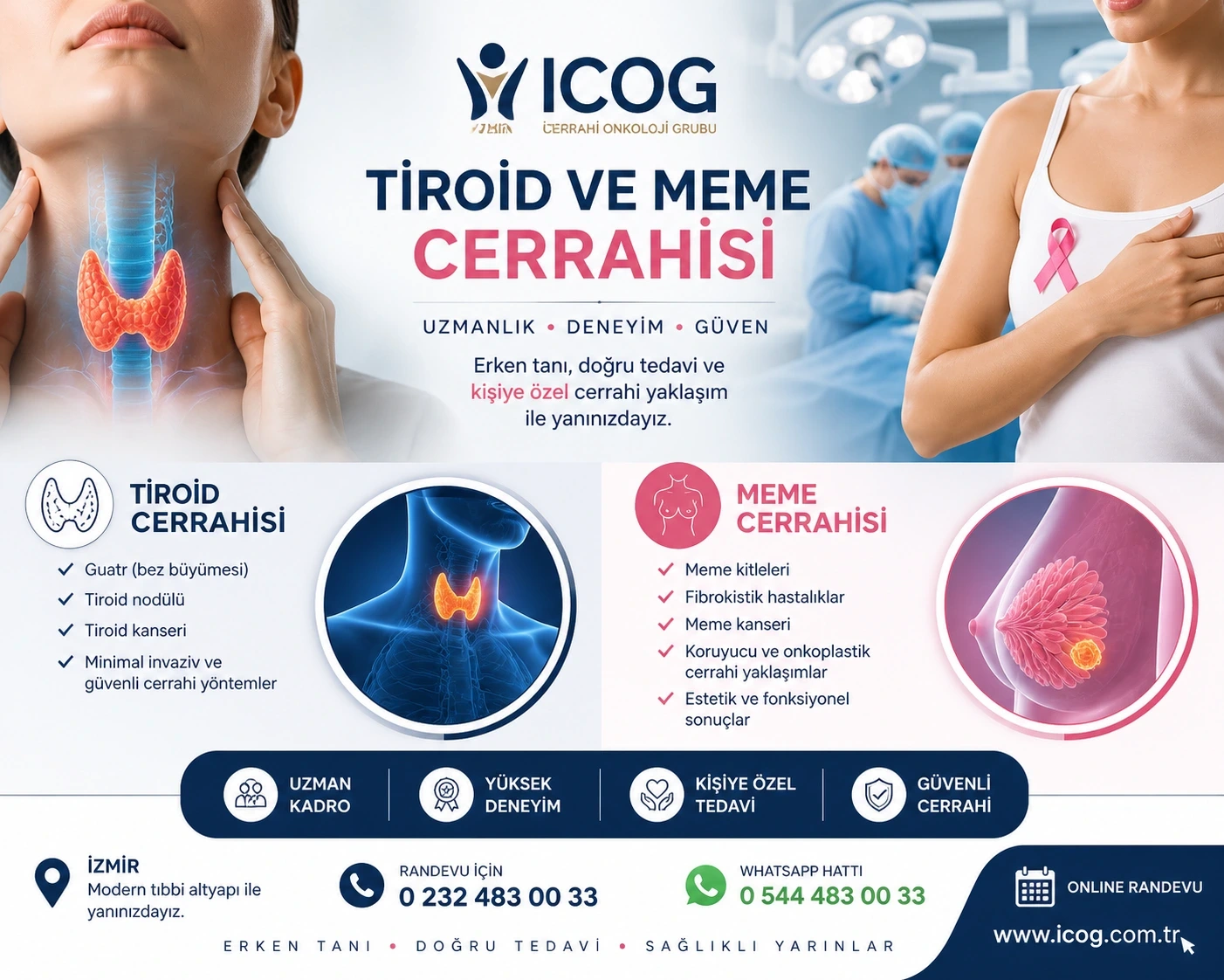 Tiroid ve Meme Cerrahisinde Güncel ve Güvenilir Tedavi Yöntemleri